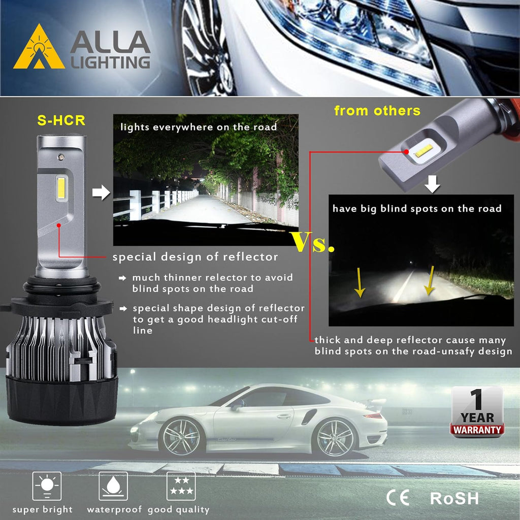 9005 9006 LED Bulbs Combo 6000K ~ 6500K Xenon White (4 Packs, 2 Sets) B8973