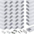 40Pack 3.3FT LED Channel System with Milky White Cover Lens, Silver Aluminum Extrusion Profile Housing Track Z408529