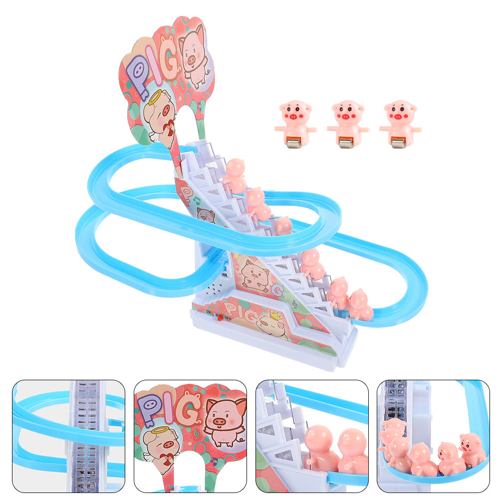Electric Piggy Climbing Stairs Tracks Slide Toy U328