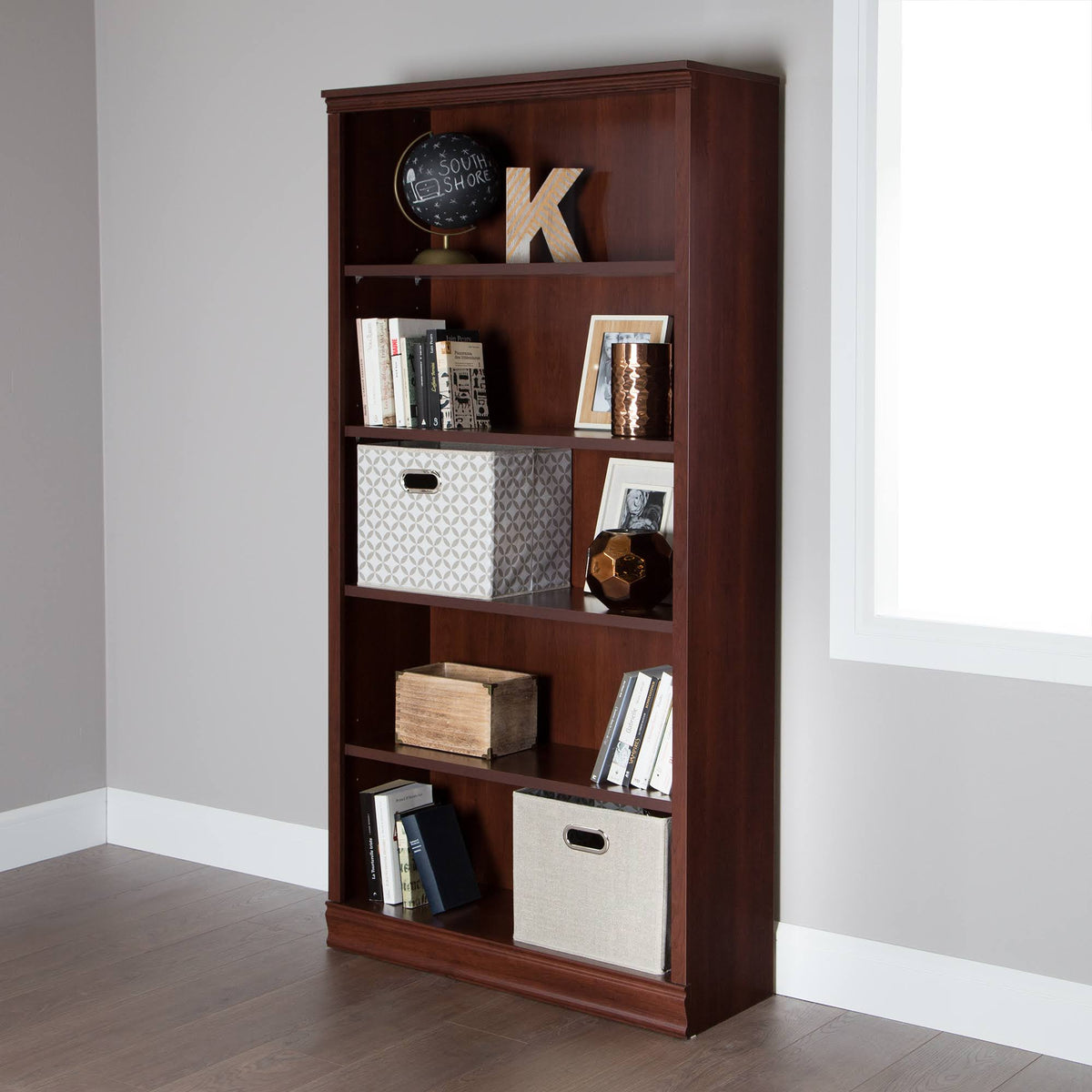 5 Shelf Bookcase Royal Cherry L421