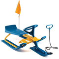 Snow Sled with Steering Wheel, Twin Brakes, Pull Rope & Safety Flag Z6551