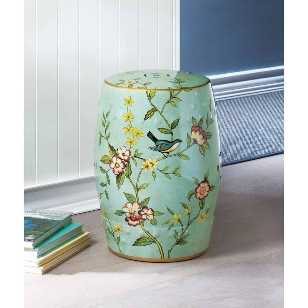 Green Floral Garden Decorative Stool P91399