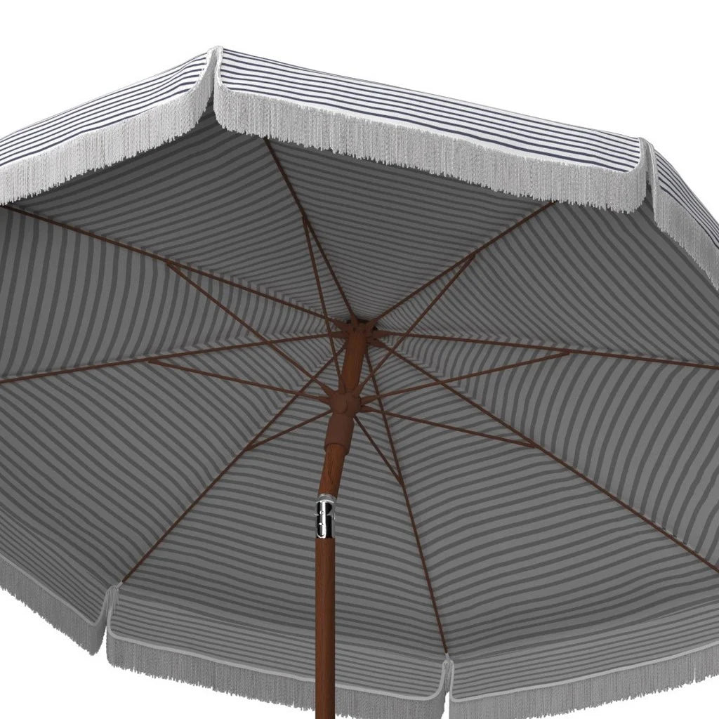 White/Navy Beach Patio Umbrella F8161
