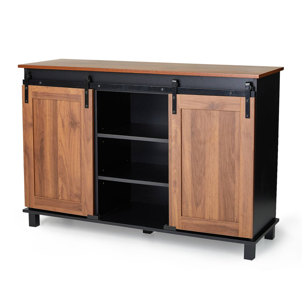 Black/Walnut Storage Cabinet Sideboard S796