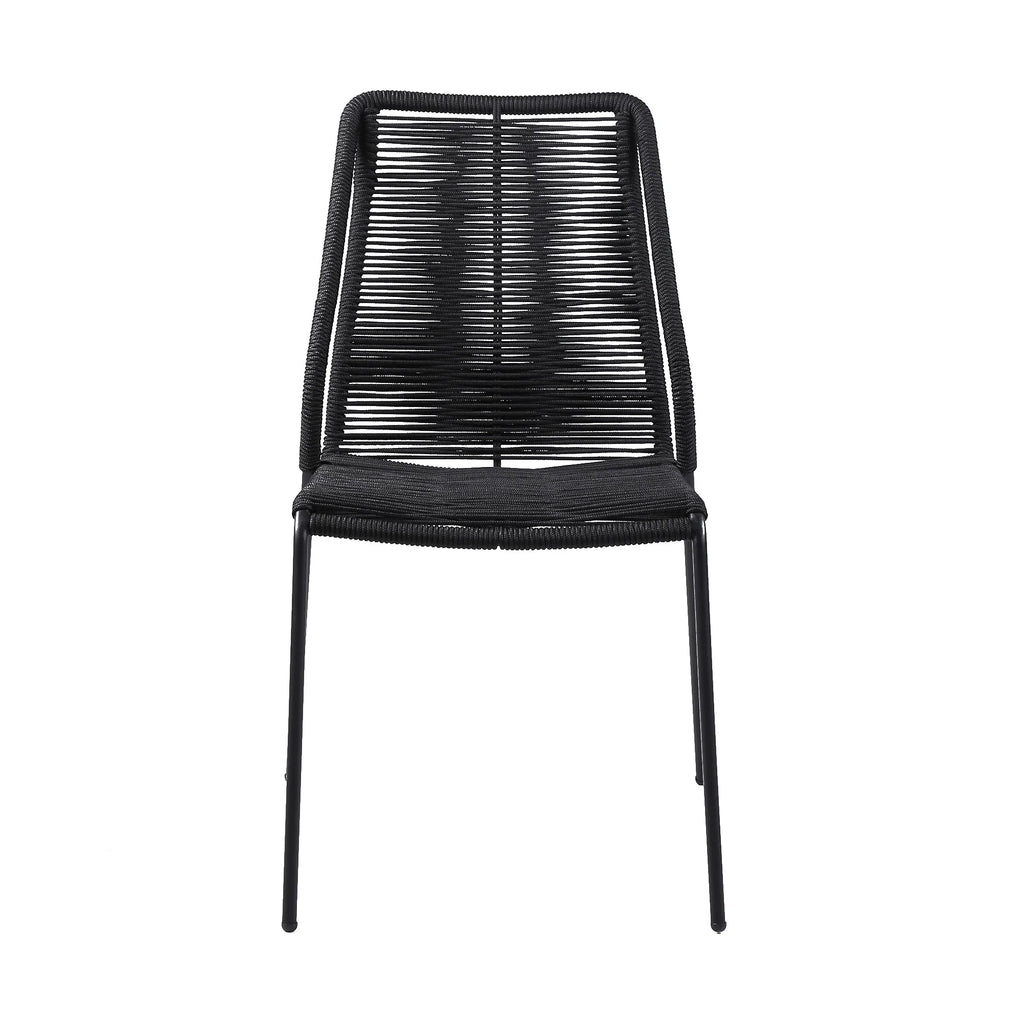 Black Stackable Outdoor Dining Chair Set of 2 R876