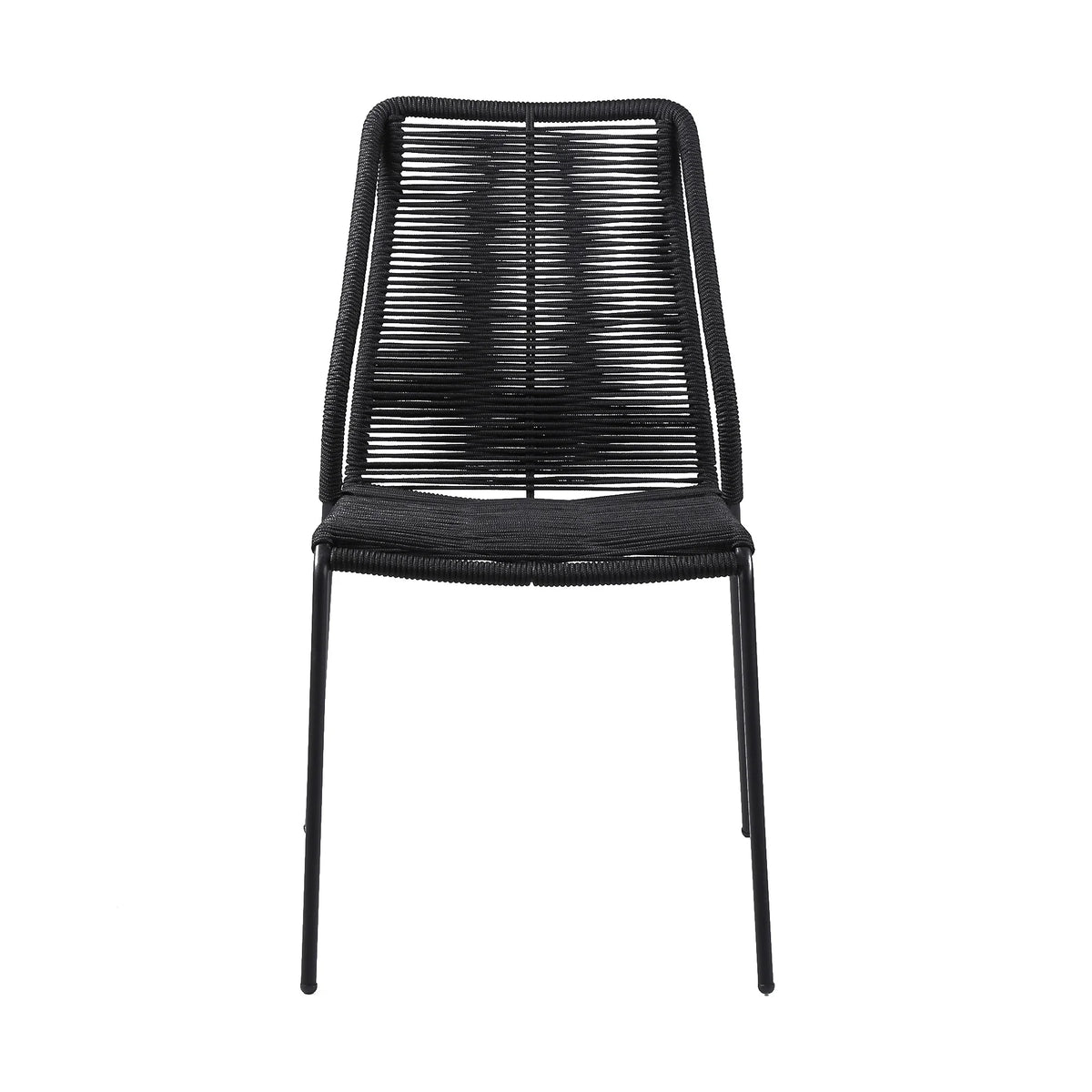Black Stackable Outdoor Dining Chair Set of 2 R876