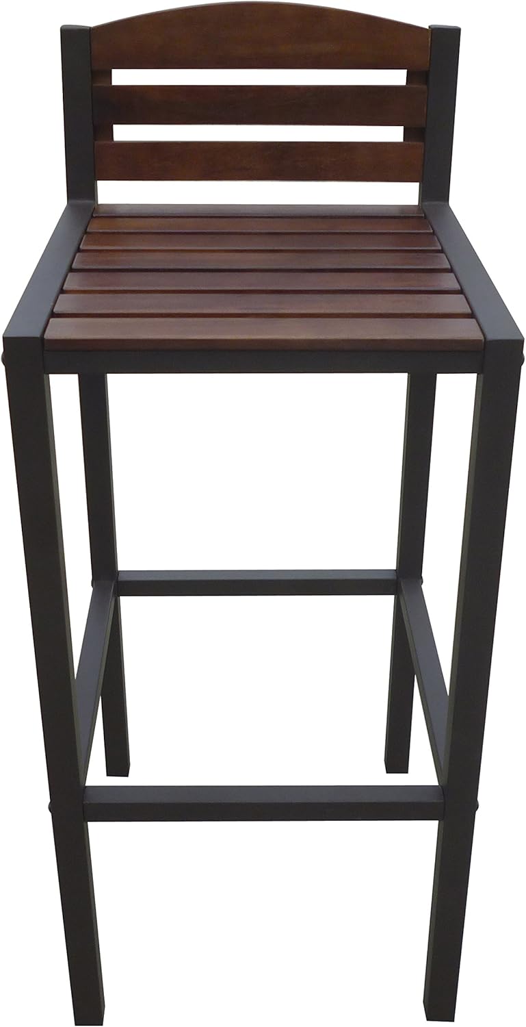 2-Pcs Set Dark Brown Acacia Barstools A71450