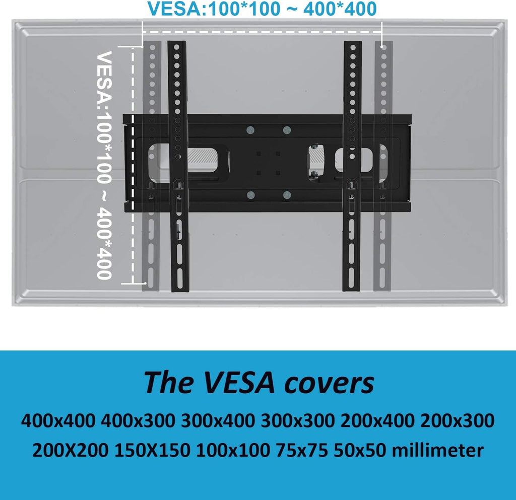 TV Wall Mount Full Motion TV Bracket with Articulating Dual Arms Tilt Swivel 14" Extend, VESA 400x400mm, Pack of 2 E5182