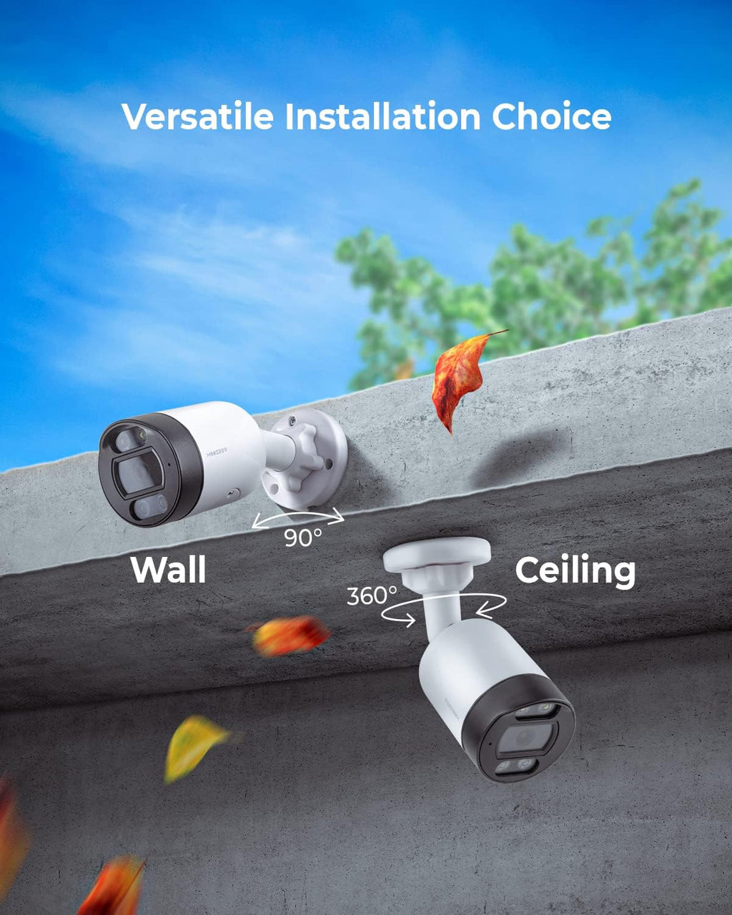 5MP PoE IP Camera with Two-Way Audio, Full-Color Night Vision, AI Human Detection, IP66 Weatherproof O174