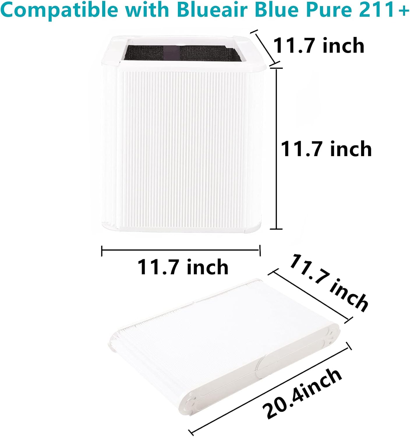 2 Pack Activated Carbon Replacement Filter for Blue Pure 211 Air Purifier V54905