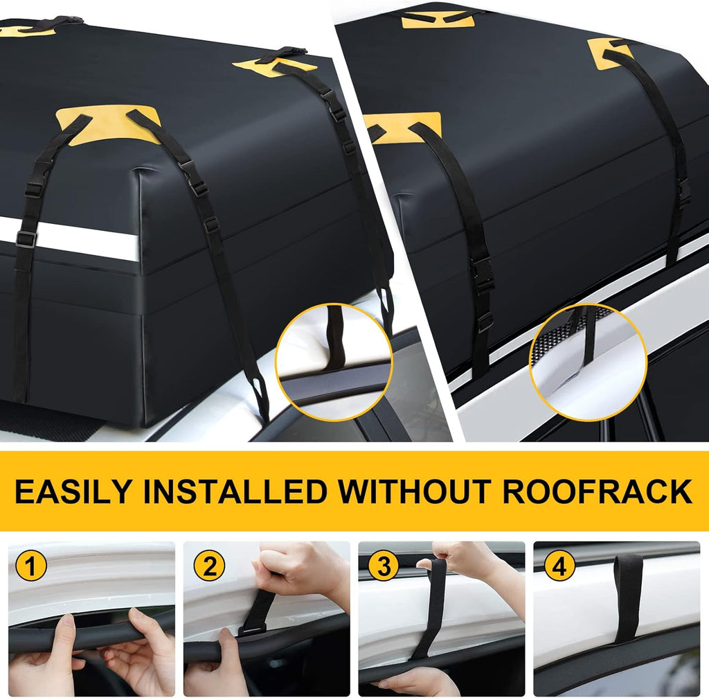 Rooftop Cargo Carrier 15 Cubic Feet Waterproof Roof Rack Cargo Bag with Anti-Slip Mat S525