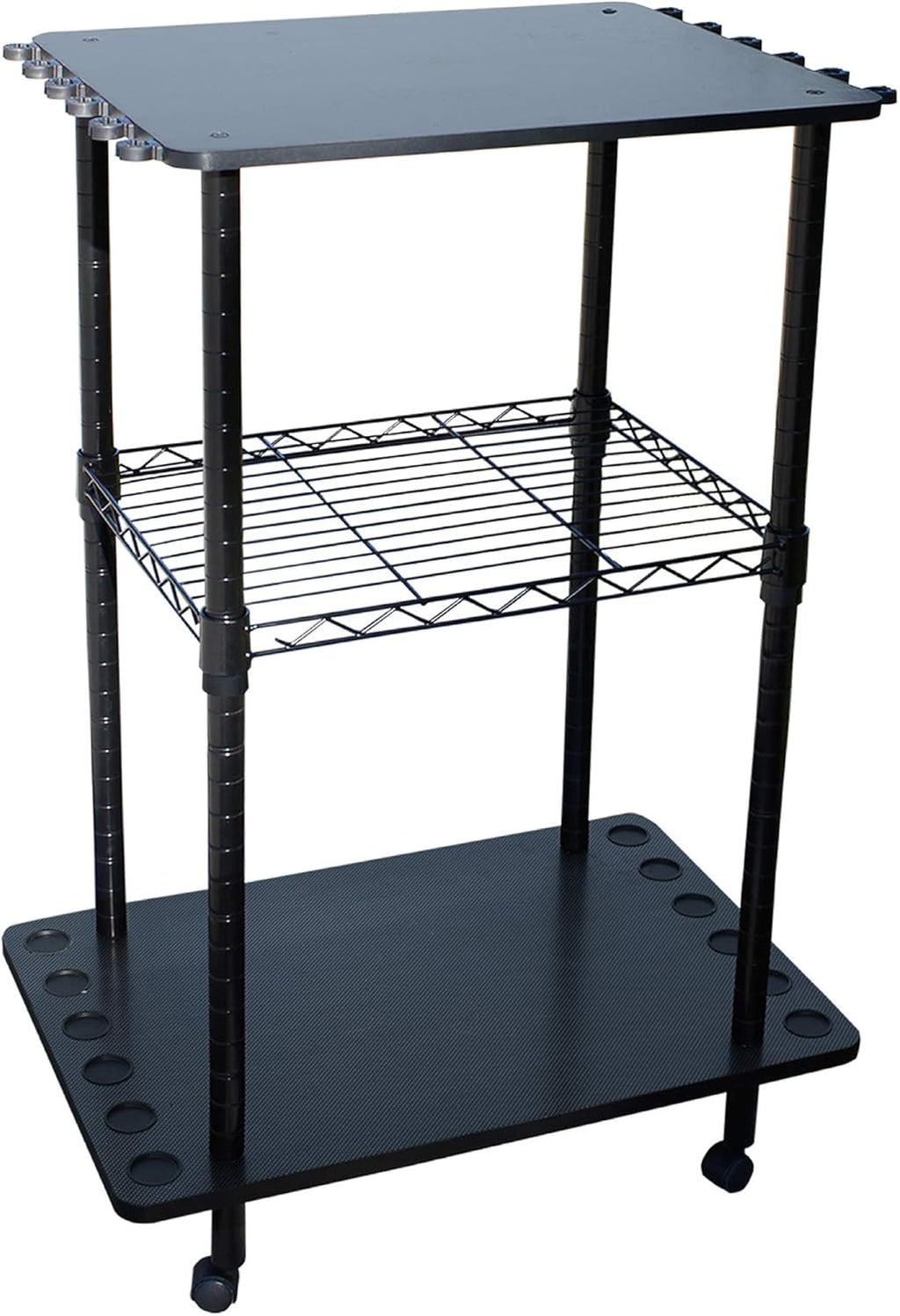 Black 12 Fishing Rod Tackle Cart X4128