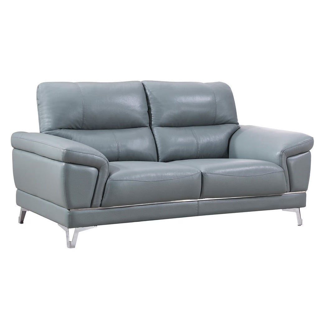 Gray Tufted Leatherette Loveseat B964