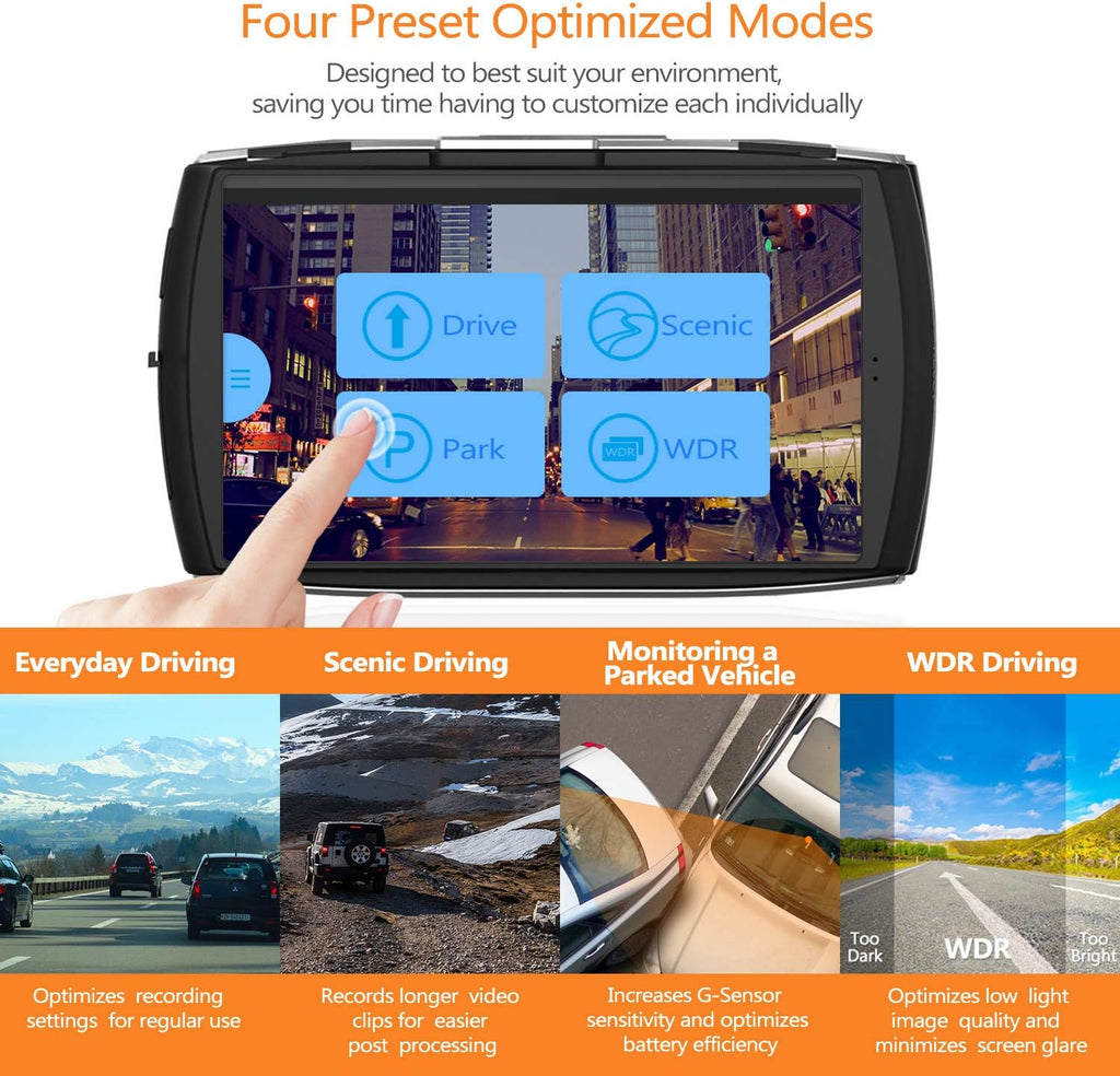Dual Dash Cam FHD 1080P with 32GB Card Included W867