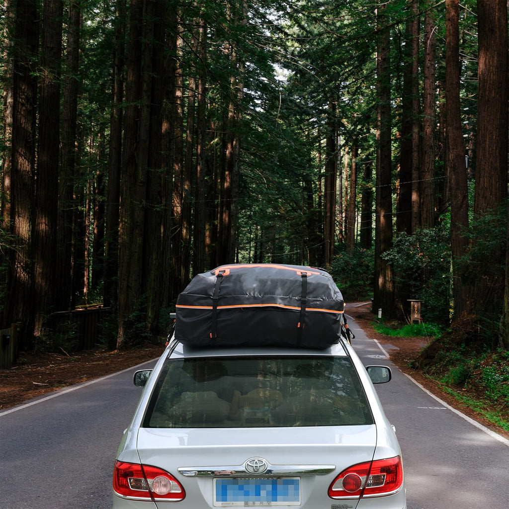 Car Rooftop Carrier Soft Cargo Box 20 Cubic Feet Waterproof Roof Bag with Reflective Strip H515401