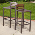 2-Pcs Set Dark Brown Acacia Barstools A71450
