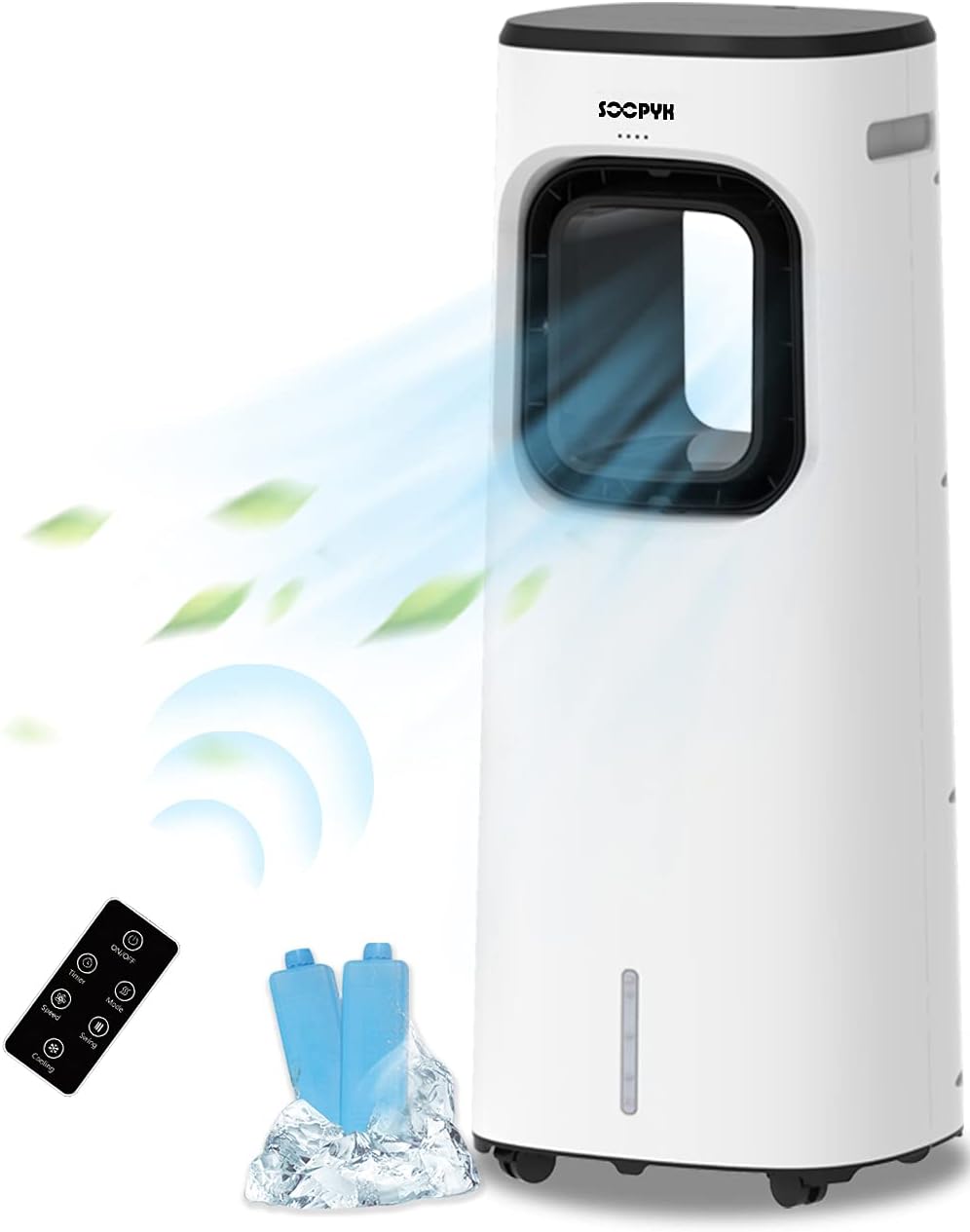 Evaporative Bladeless Cooler Fan with Humidifier, 3 Wind Speeds, 4 Modes Z475575