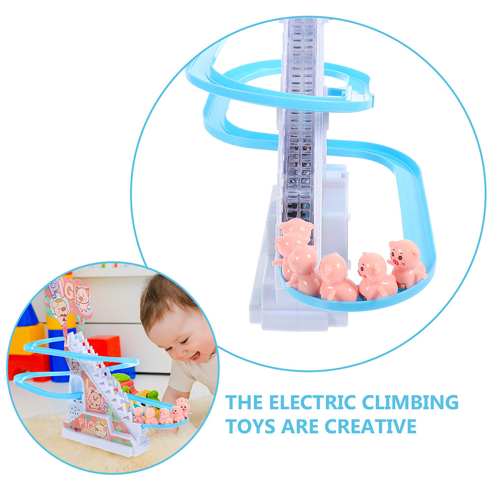 Electric Piggy Climbing Stairs Tracks Slide Toy U328
