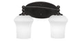 Two Light Bath Bar Dark Granite Finish with White Linen Glass W3275