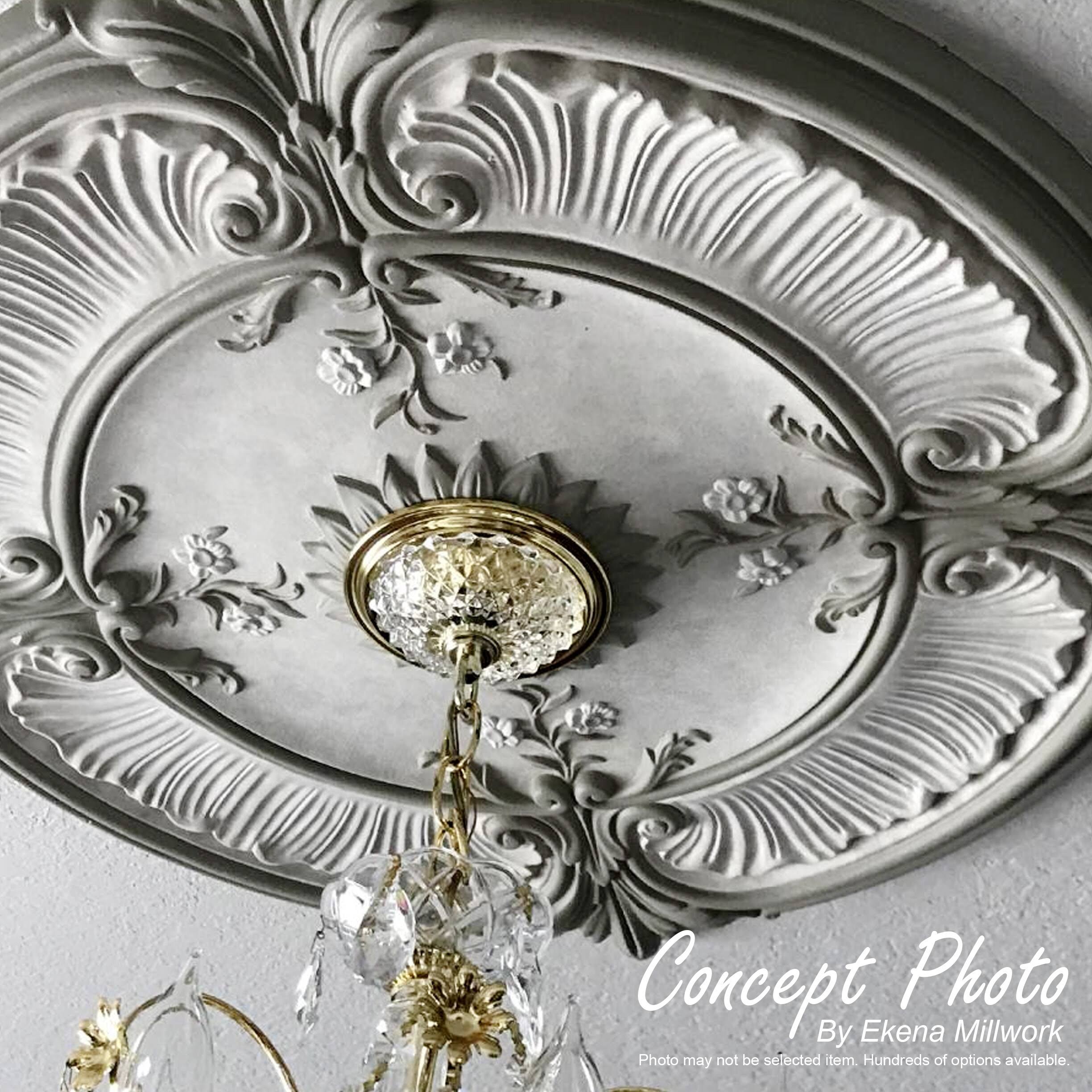 Hand-Painted Pewter Ceiling Medallion F437812