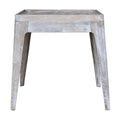 White and Brown Distressed Finish Side Table I25840