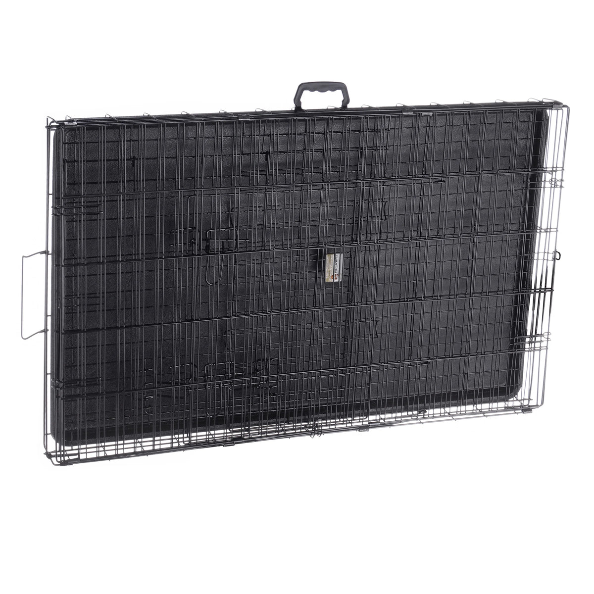 Black Collapsible Dog Crate with Divider Wall Panel W654