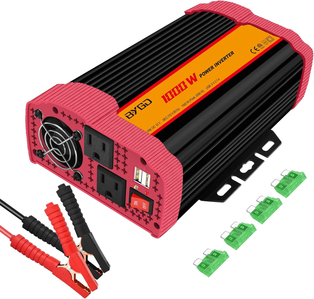 1000W Car Power Inverter DC 12V to 110V AC with 2 USB Ports M673371