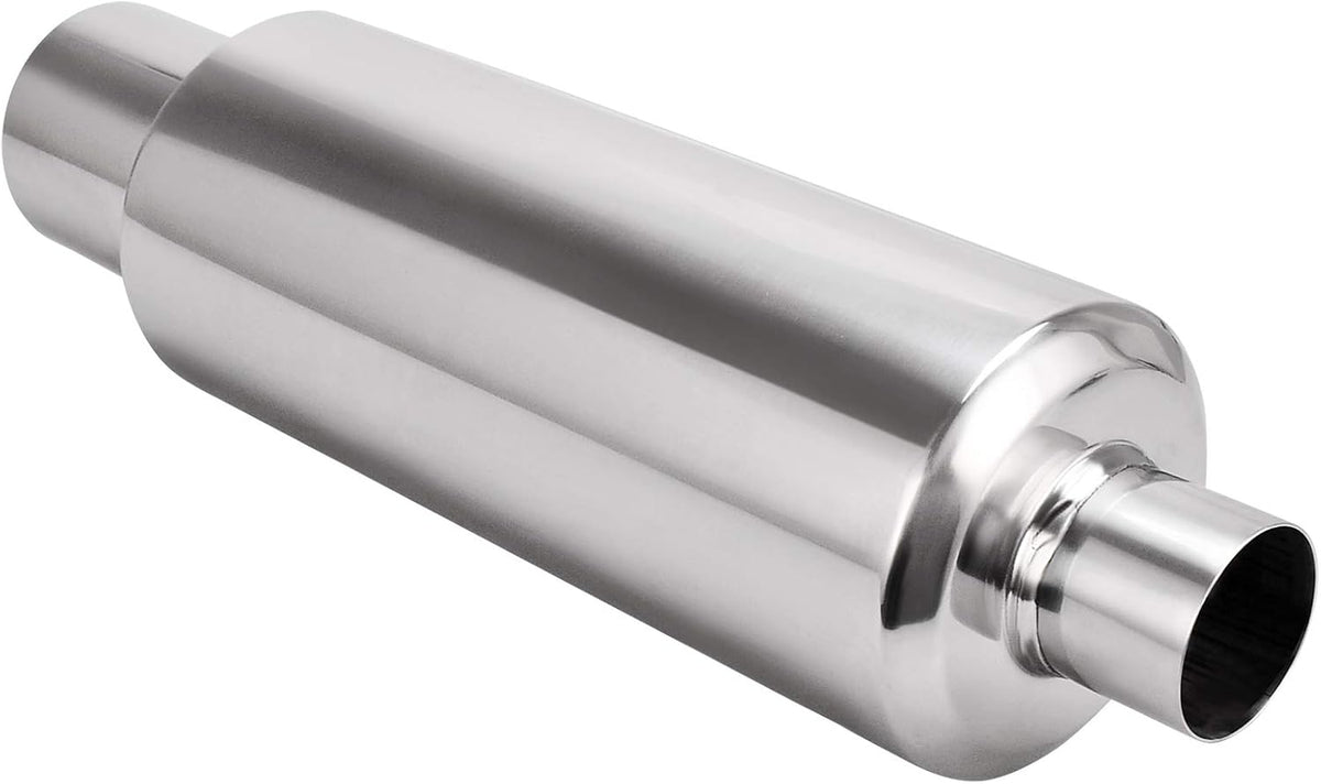 2.5" Inlet 4" Outlet Stainless Steel Muffler, 21.5" Overall Length, Pack of 2 C3506