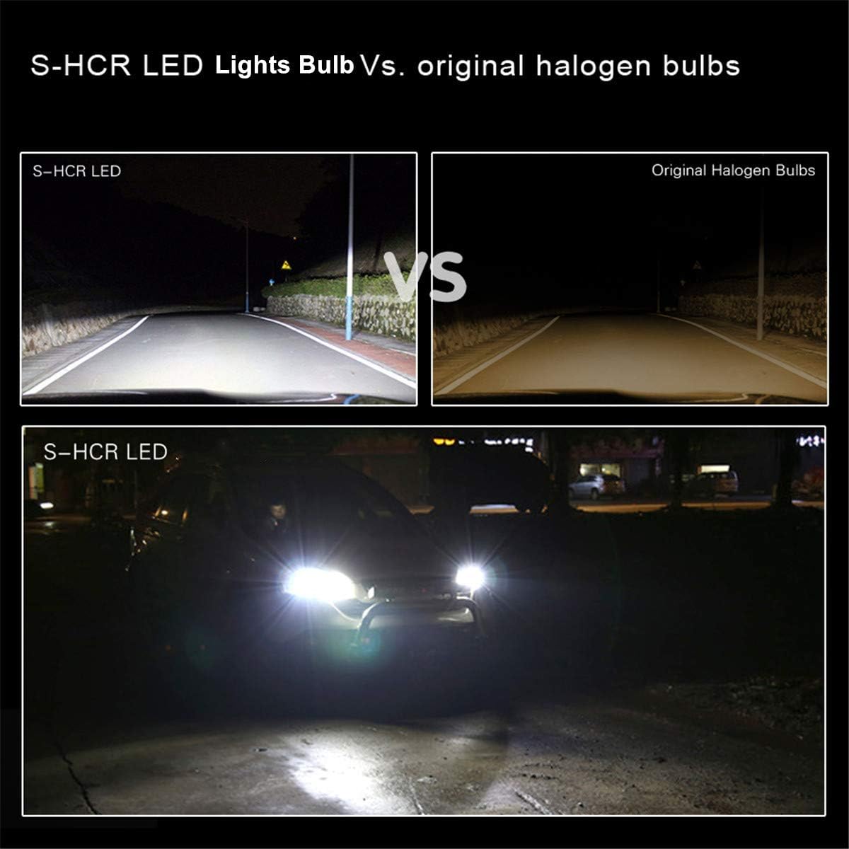 9005 9006 LED Bulbs Combo 6000K ~ 6500K Xenon White (4 Packs, 2 Sets) B8973