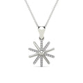 10K White Gold Diamond Starburst Pendant Necklace N8540
