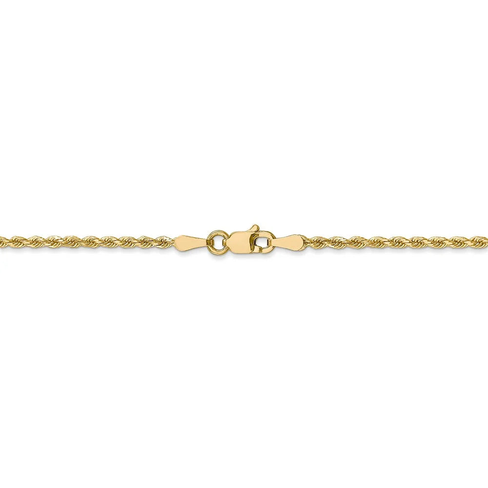 14kt Yellow Gold 20 inch Diamond-Cut Rope Chain with Lobster Clasp Z690528
