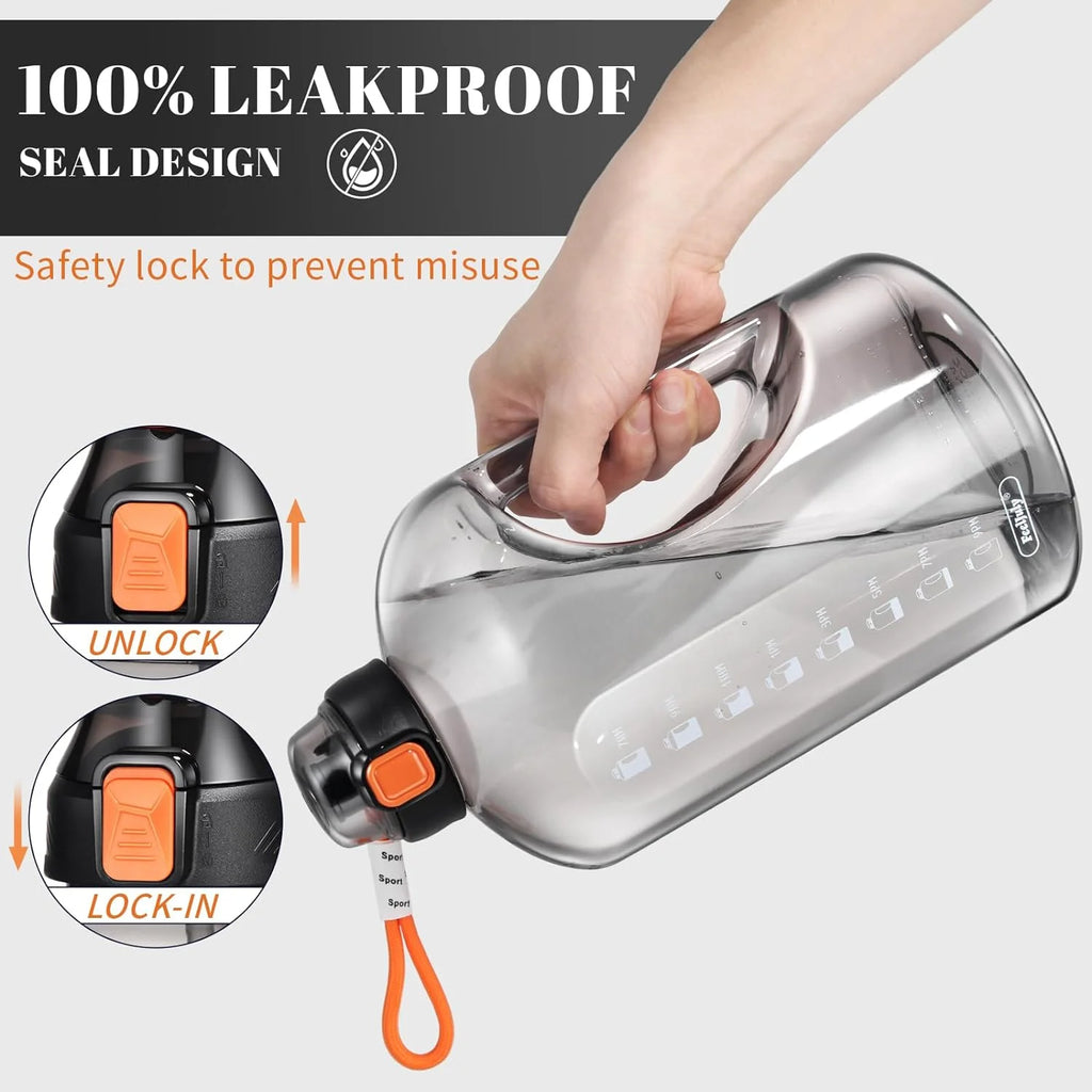 128 oz Reusable Water Bottle with Straw and Handle M6635