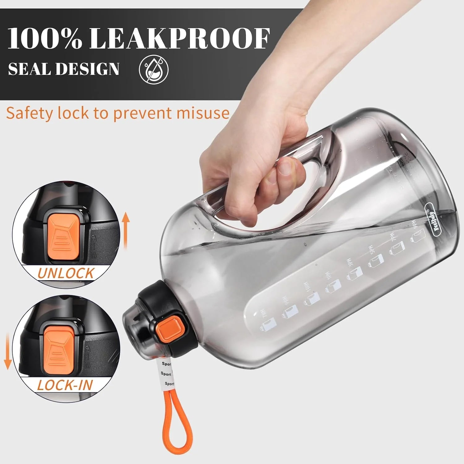 128 oz Reusable Water Bottle with Straw and Handle M6635