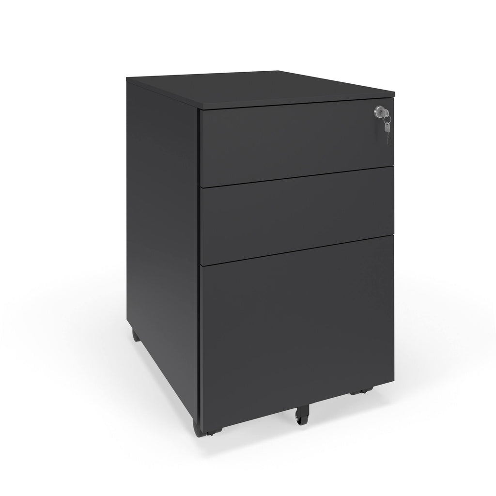 Charcoal Mobile Metal Filing Cabinet Pedestal X1507