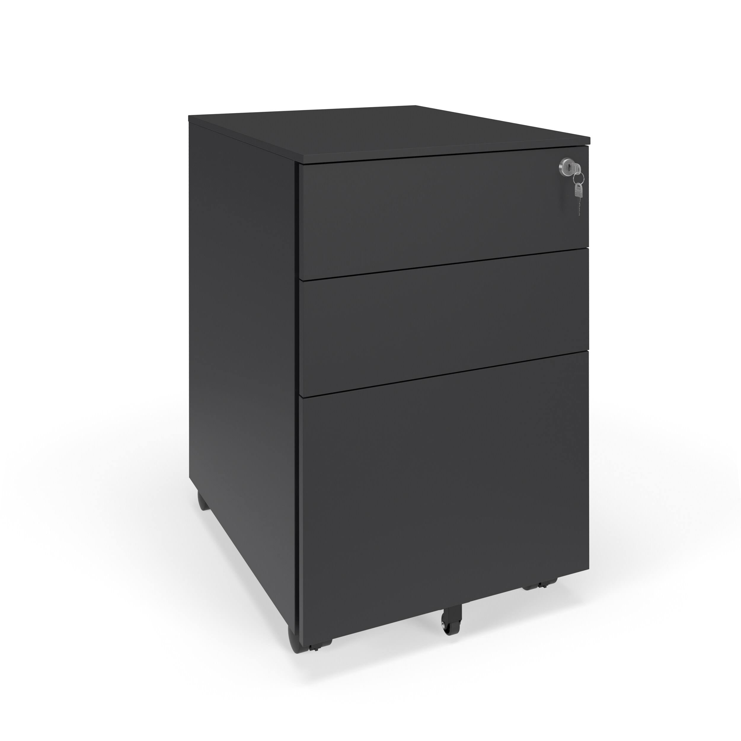 Charcoal Mobile Metal Filing Cabinet Pedestal X1507