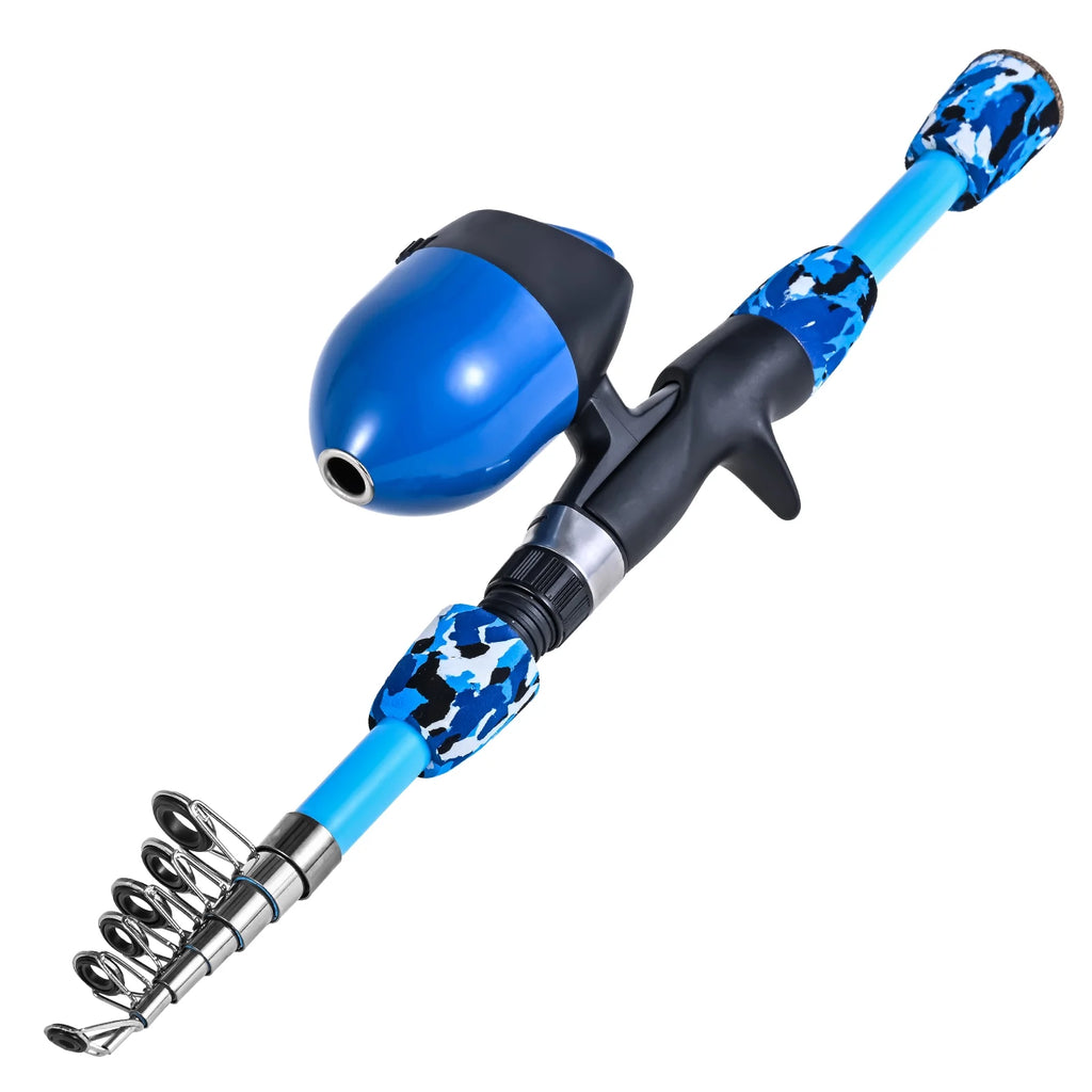 Kids Fishing Rod and Reel Combo with Collapsible Stool, Landing Net, and Tackle Box N177