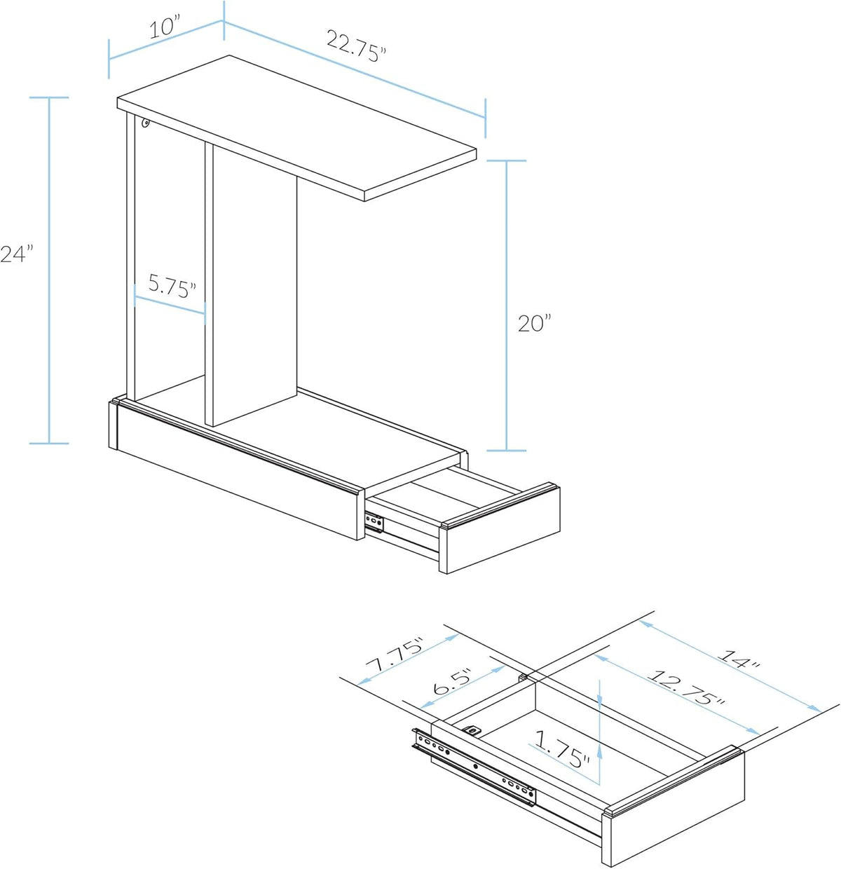 Mocha C-Table Drawer P533231