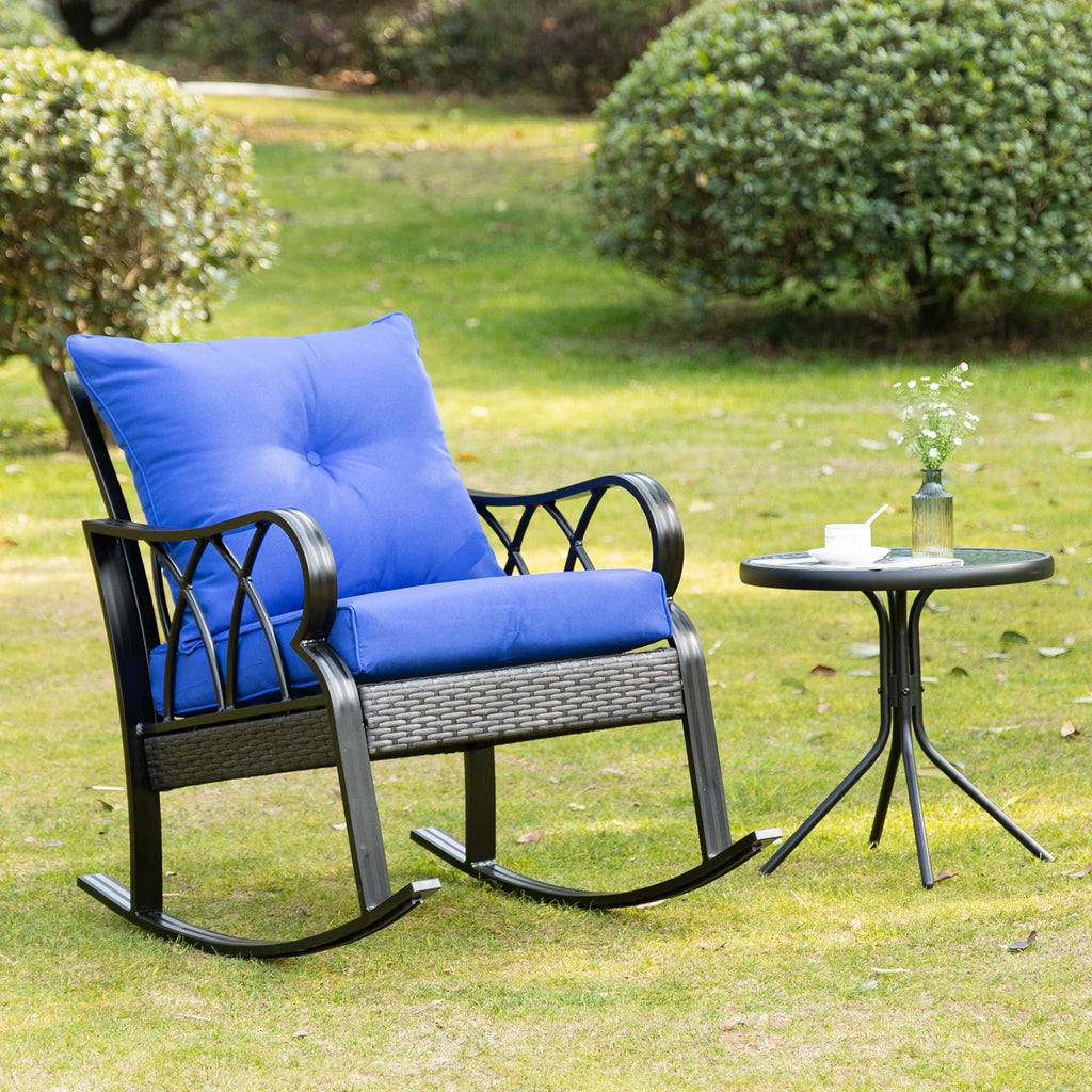 Rattan Rock Chair with Aluminum Frame N165