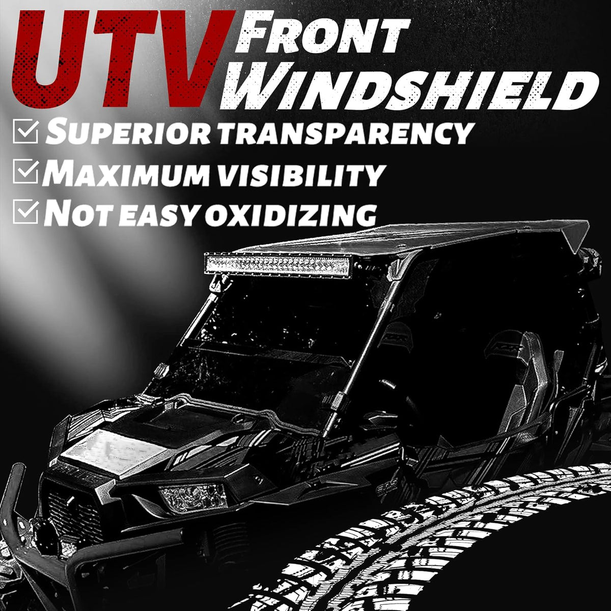3-IN-1 Front Windscreen Folding Down Flip Clear Vented J53028