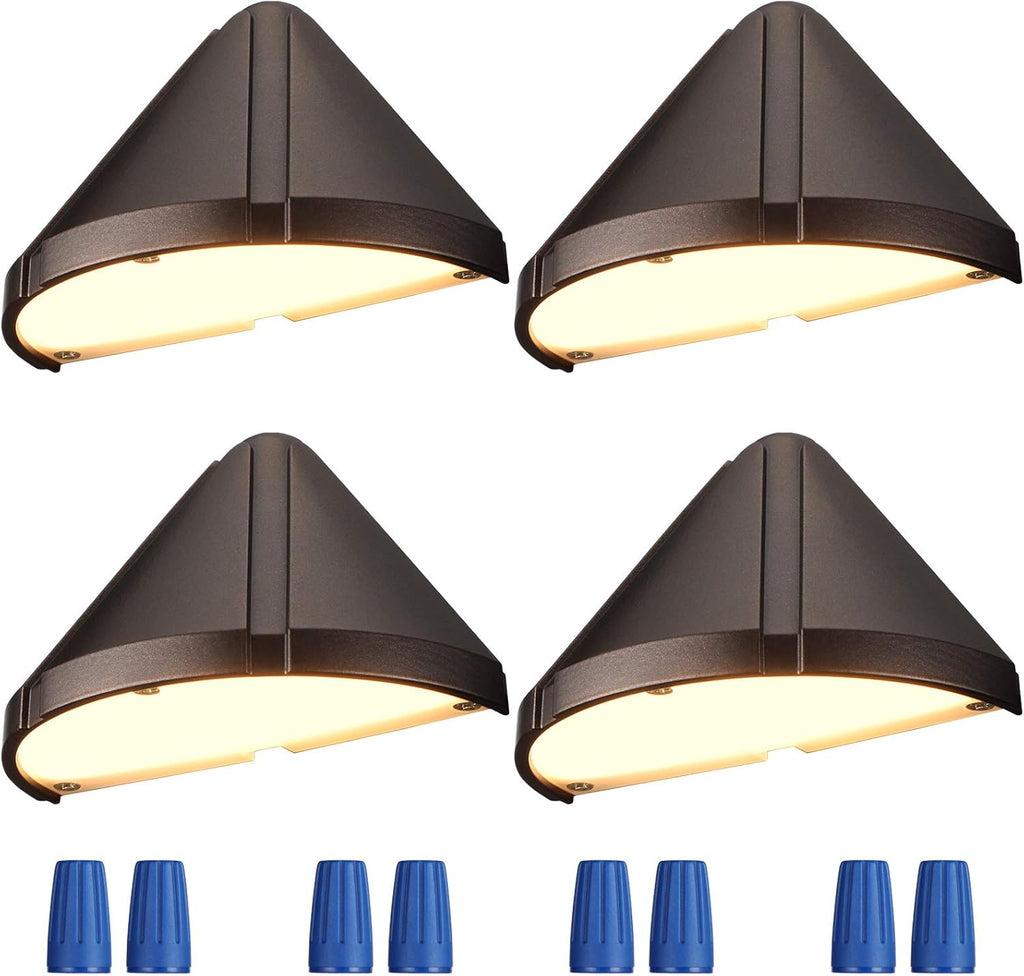 Pack of 4 LED Deck Lights, 5W, 12-24V, 2700K Soft White, Aluminum Housing X433