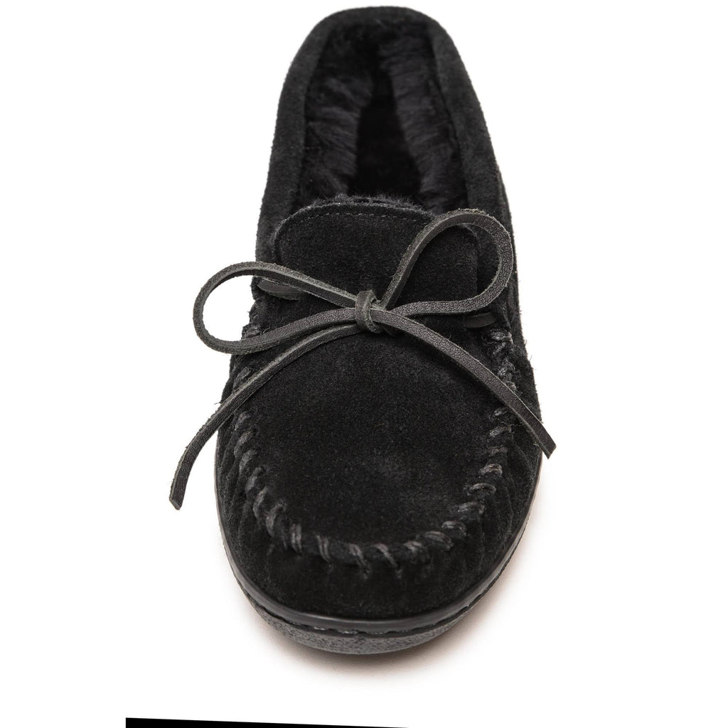 Black Sheepskin Hardsole Moccasin X2768