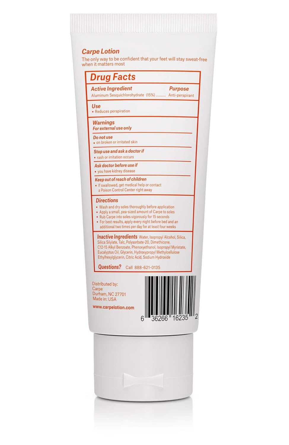 Antiperspirant Hand and Foot Lotion Package Deal, 3 Hand and 3 Foot Tubes I89046