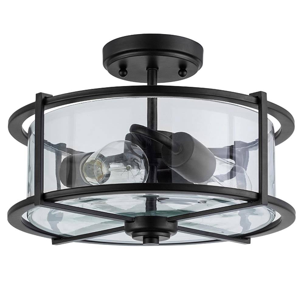 13-in Black Incandescent Semi-Flush Mount Light E8409
