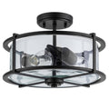 13-in Black Incandescent Semi-Flush Mount Light E8409