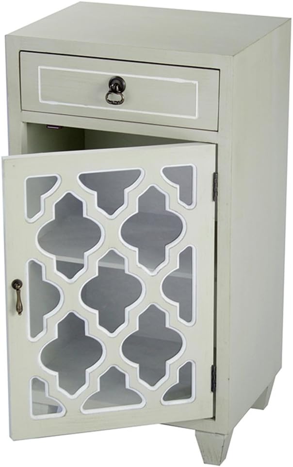 Aqua Distressed Single Drawer Storage Cabinet A1977