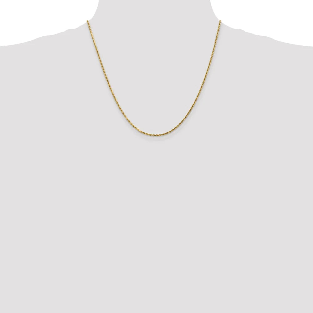 14kt Yellow Gold 20 inch Diamond-Cut Rope Chain with Lobster Clasp Z690528