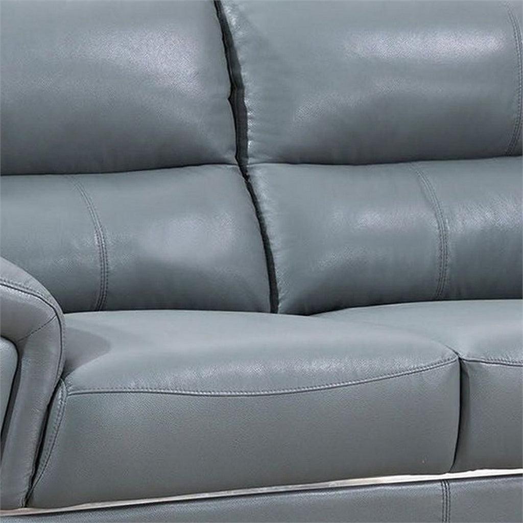 Gray Tufted Leatherette Loveseat B964