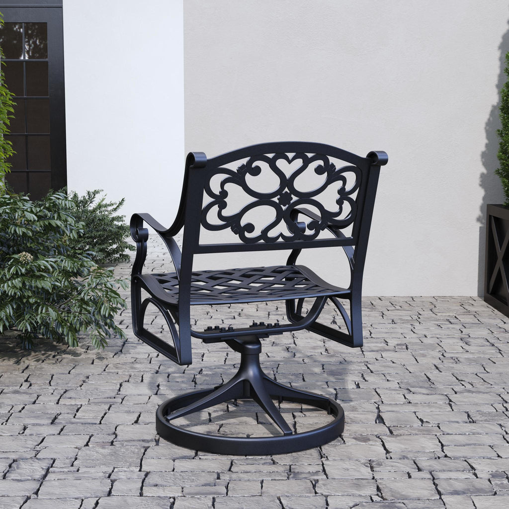 Black Aluminum Outdoor Swivel Rocking Chair F21667