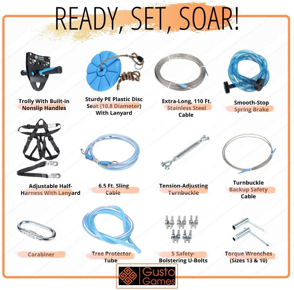 110ft Zipline Kit with Harness H807