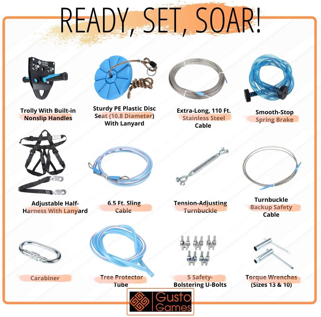 110ft Zipline Kit with Harness H807
